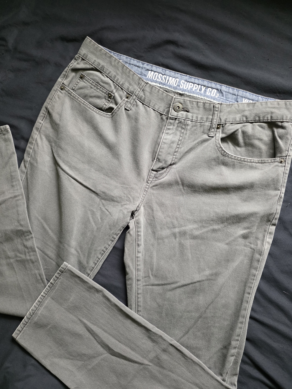 Mossimo Supply Co. Gray Men's Cotton Casual Pants Chinos W38 Slim Straight